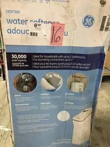 lot 16 image: GXSF30V Grain Water Softener with 30,400 Grain Capacity, Exclusive Days to Empty indicator, and Up-front electronic controls open Box see pictures&nbsp
