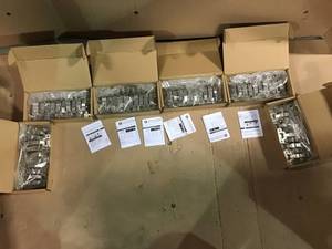 lot 20 image: LOT OF 6 BOXES OF 35MM 110 DEGREE FULL OVERLAY SOFT-CLOSE HINGES  NICKEL PLATED New