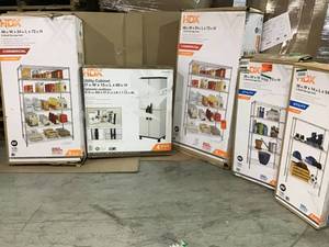 lot 37 image: LOT HDX SHELFS AND ONE CABINET (DIFFERNT SIZES) (SEE PICS)