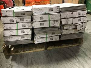 lot 40 image: PALLET OF CORSO ITALIA Metallo Grey 12 in. x 24 in. Porcelain Floor and Wall Tile (542.4 sq. ft.  pallet) (32 CASES) (SEE PICS CAREFULLY)