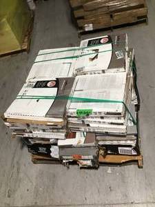 lot 43 image: PALLET OF ASSORTED FLOORING MIXED  (36 CASES) SEE PICS CAREFULLY