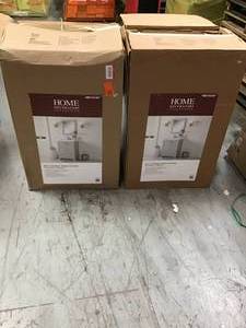 lot 45 image: LOT OF 2 hornbriar 24.50 in. W x 19 in. D Vanity in Pearl Gray with Cultured Marble Vanity Top in White wWhite Sink (SEE PICS) (ONE MISSING SINK) (BOTH WITHOUT MIRROR)