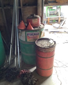 lot 693 image: Barrels, Gas Can & Funnels