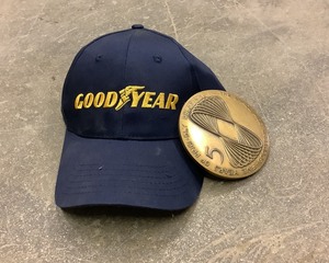 lot 171 image: Goodyear Ball Cap & Medallion-Space Age