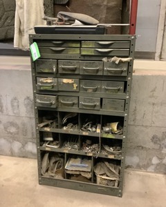 lot 64 image: Steel Drawer Cabinet with Contents