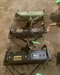 lot 346 image: Front Mounted Thatchers For John Deere Walk Behinds