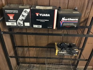 lot 252 image: Black Metal Shelf, New Batteries