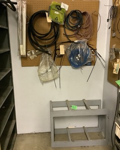 lot 27 image: Hoses, Brake Cable, Wooden Shelf