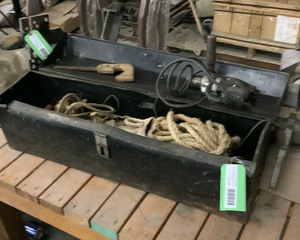 lot 491 image: Long Black Steel Toolbox