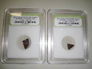 lot 32 image: (2) Spanish Two Bits 1490 1590 Pirate Era.