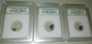lot 214 image: 3 Spanish Two Bits 1470-1590 Pirate era.