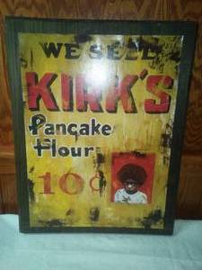 lot 88 image: Kirks Pancake flour sign - solid wood
