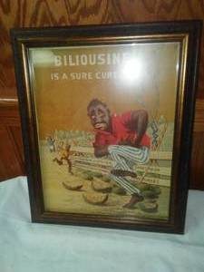 lot 93 image: Biliousine is a Sure Cure framed art,