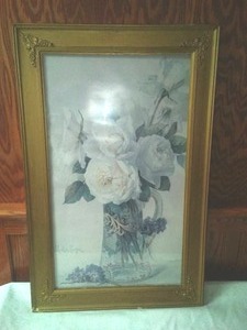 lot 98 image: Vintage Print  White Roses  Paul de Longpre