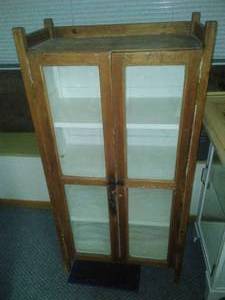 lot 104 image: Vintage Wood Medical Cabinet