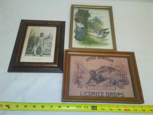 lot 120 image: 3 Vintage Americana wall decor.
