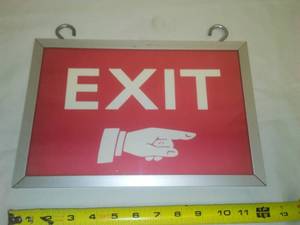 lot 122 image: Hanging Exit Sign.
