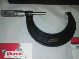lot 240 image: Starrett Micrometer Caliper 0-3 in.  in original box.