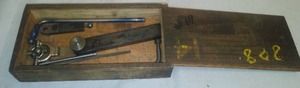 lot 244 image: Starrett Indicator Holder Micrometer, original Wood Box