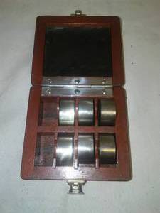 lot 245 image: Gauge blocks in wood case, Pratt & Whitney.
