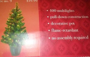 lot 114 image: Large Christmas tree & 4 Smaller ones. Sealed