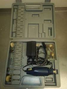 lot 361 image: Dremel type tool kit -electric plus attachments.