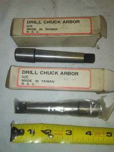 lot 424 image: 2 drill chuck arbors size MT #2 3T - one brand new