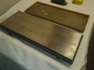lot 428 image: Metal base 16 x 6 in wood box