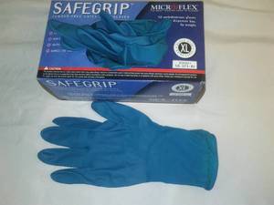 lot 466 image: SafeGrip Latex Gloves - Powder free, XL, heavy gauge.