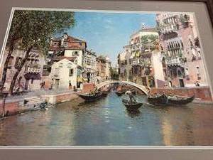 lot 9 image: Venice Framed Print