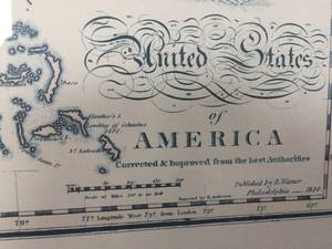 lot 23 image: United States in 1820 Framed Print