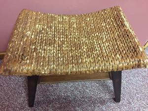 lot 87 image: Rattan and Wicker Bench