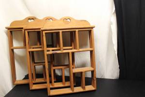 3 identical heart shelves 16.5x2...