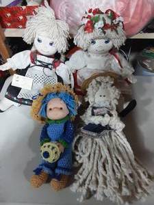 2-Grammas Rag Dolls With Tags & 2-Other Rag Dolls