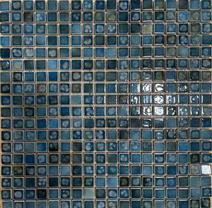 lot 745 image: 11 Sheets Blue Square Mosaic Tile