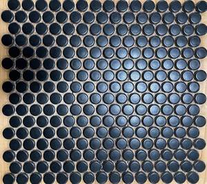 lot 746 image: 20 Sheets Matte Black Penny Tile