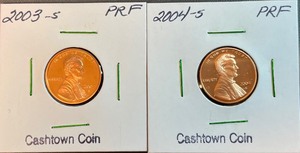 2003 & 2004 S Mint Proof Cents