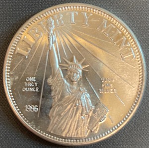 1 Troy Ounce .999 Liberty Mint Silver Round