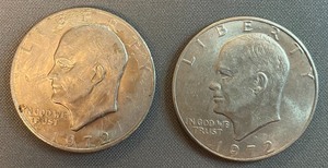 Two Ike Dollars (High Grade) - 1972 & 1972-D