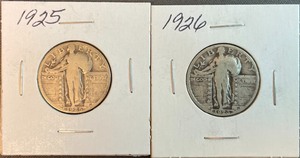 Two Silver Quarters - 1925 & 1926