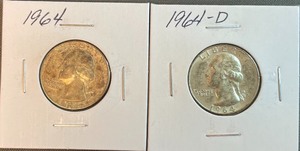 Two Silver Quarters - 1964 & 1964-D