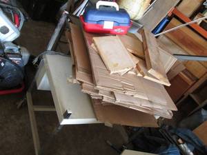 lot 57 image: cart with boxes and tackle box...