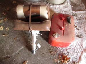 lot 65 image: Boat gas can and boat seat...