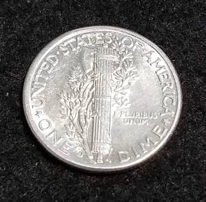 1944-D MERCURY DIME AU