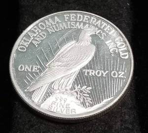 1 TROY OZ. .999 FINE SILVER PEACE DOLLAR DESIGN