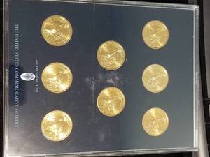 GROUP OF 8 US PRESIDENTIAL DOLLARS IN SEALED CASE