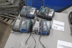 lot 93 image: Lot of (4) Makita 7.2-18V Chargers DC18RC