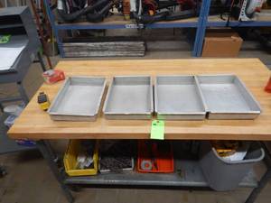 (4) Stainless Steel Pans 10x14