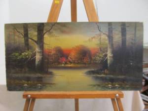 lot 91 image: vintage Mohler oil on canvas board