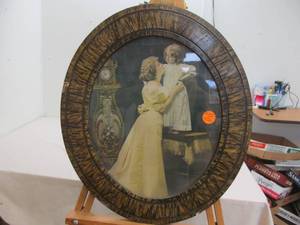 lot 100 image: vintage oval mother & Child  picture